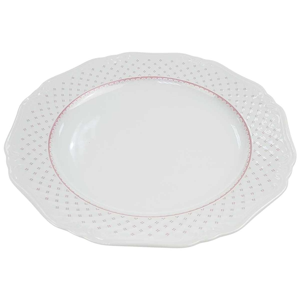 [98401] Speiseteller 25,5 cm Eschenbach La Reine Form 800 rote Punkte gebraucht - akzeptabel Bild 2