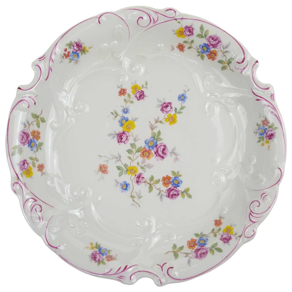 [100008] Zierschale 29,5 cm Altenburg Blumendekor Blumen gebraucht - gut