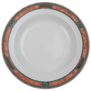 Suppenteller 22 cm Botticelli Design Grün Lachsrosa Dekor gebraucht - akzeptabel