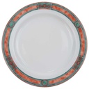 Speiseteller 26 cm Botticelli Design Grün Lachsrosa Dekor gebraucht - akzeptabel