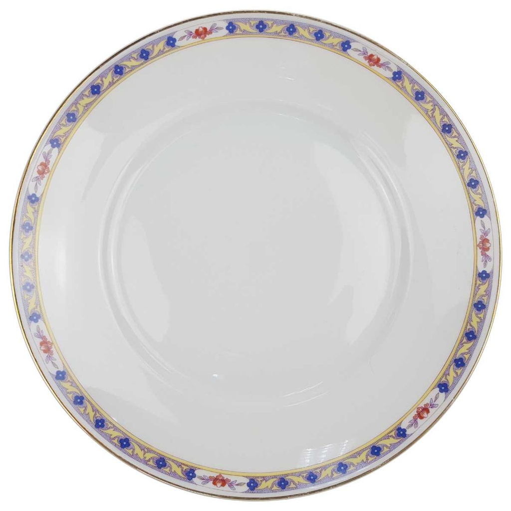 [100068] Speiseteller Goldrand 25,7 cm Rosenthal Botticelli Bunte Blumenranke Bavaria Selb gebraucht - gut