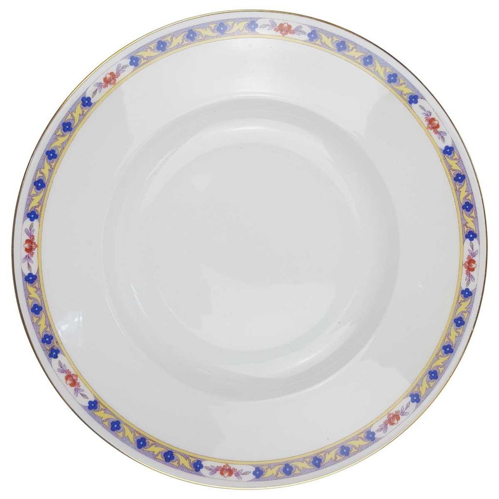 [100070] Suppenteller Goldrand 25,8 cm Rosenthal Botticelli Bunte Blumenranke Bavaria Selb gebraucht - sehr gut