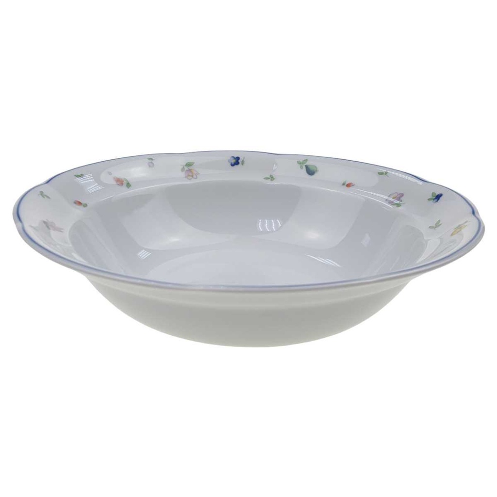 [100161] Schüssel Sauciere 23,5 cm Marienbad Ingres Weiss Streublumen Obstfrüchte gebraucht - gut