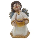Kerzenhalter Figur Skulptur Thun Bozner Blau Goldene Flügel Engel gebraucht - akzeptabel