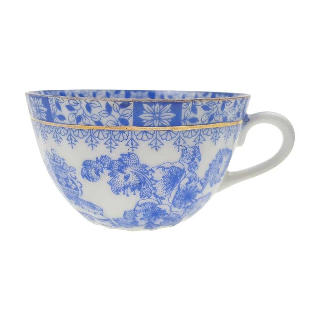 [100206] Kaffeetasse 5,3 cm Griff abgerundet China Blau