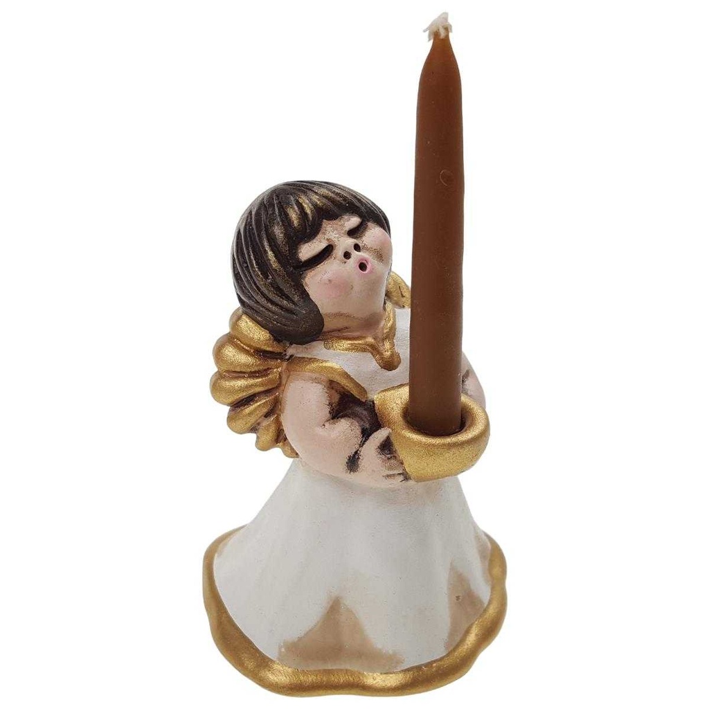 [100215] Kerzenhalter Figur Skulptur mit Kerze Thun Bozener Engel Anny