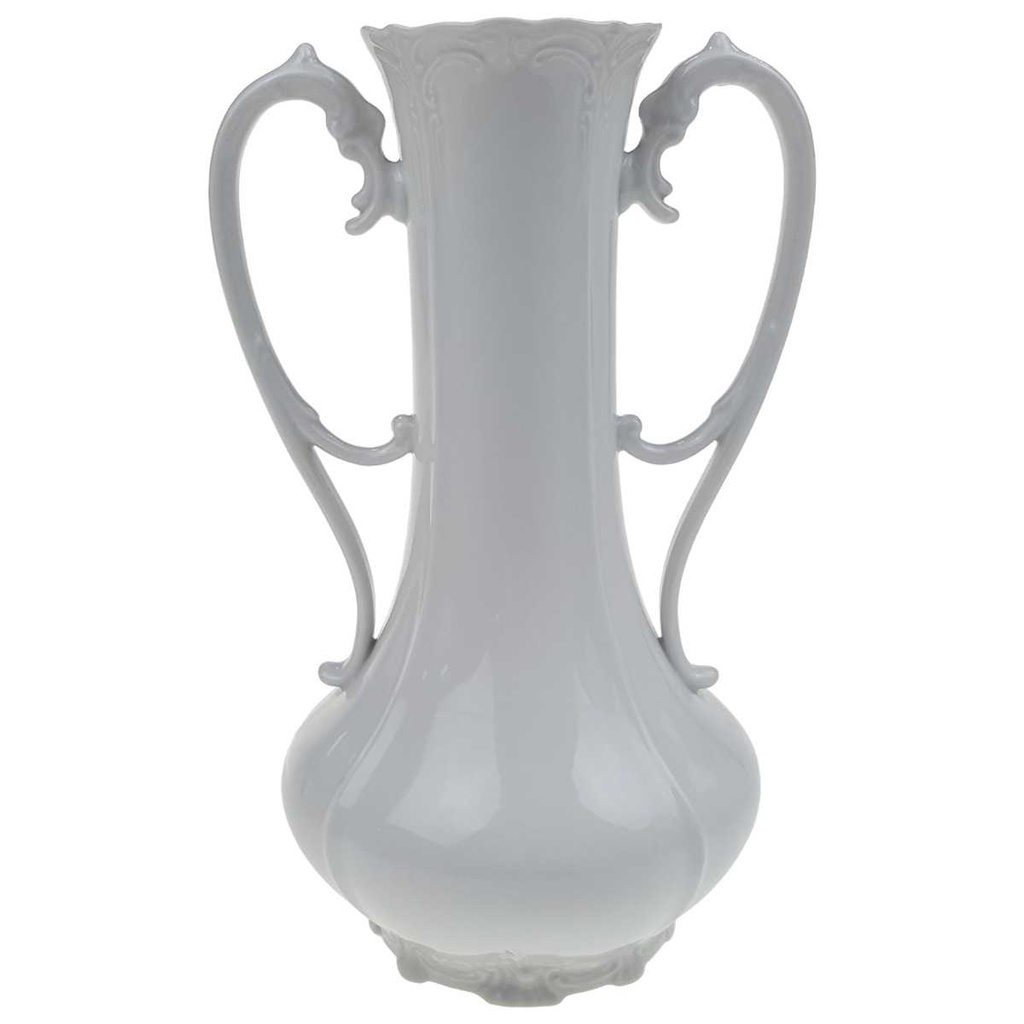 [100241] Henkelvase weiß H 22,5 cm Tirschenreuth