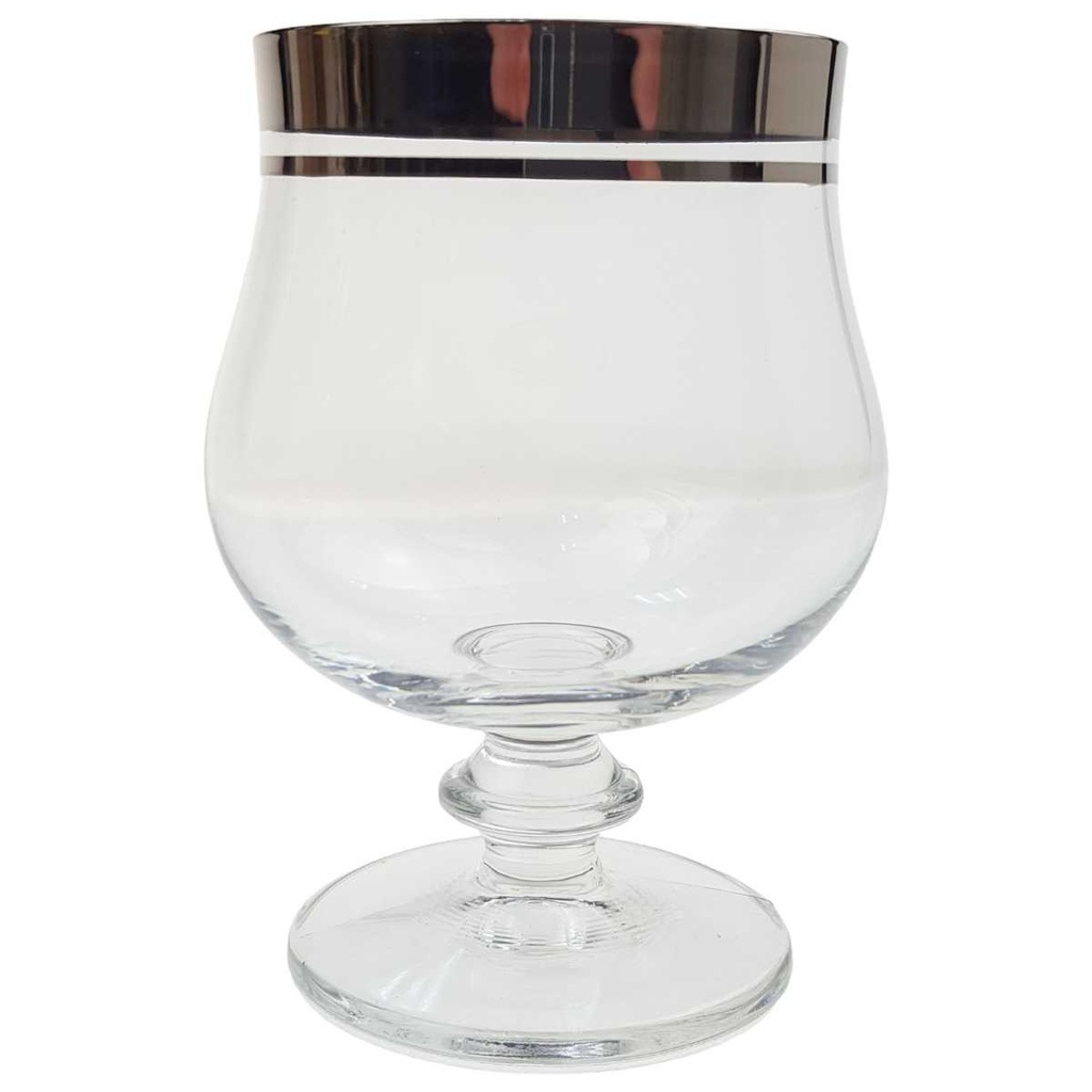 [100245] Cognacschwenker Cognacglas H 9,5 cm Glas Platinrand