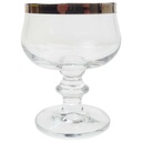 Likörschale H 7,5 cm Glas Platinrand