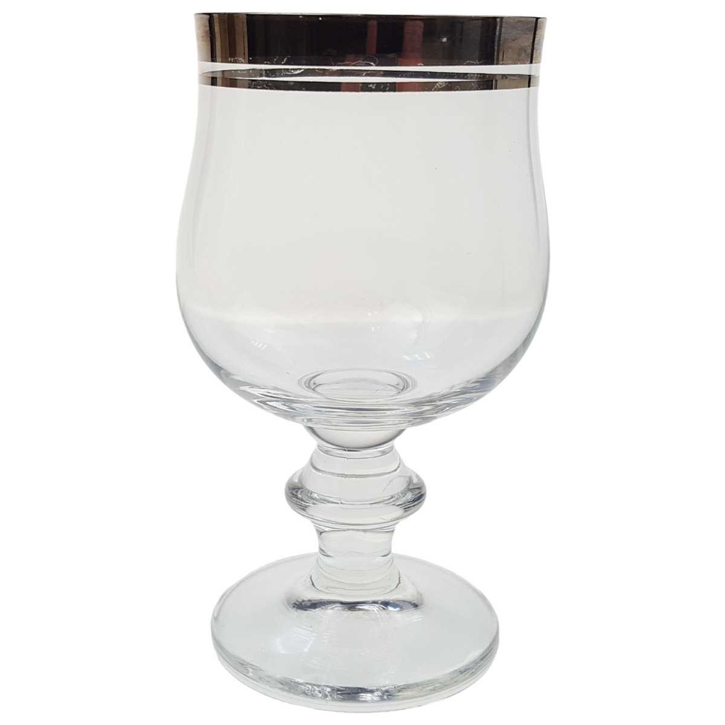 [100248] Weinglas H 12,5 cm Glas Platinrand Transparent