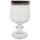 Weinglas H 12,5 cm Glas Platinrand Transparent