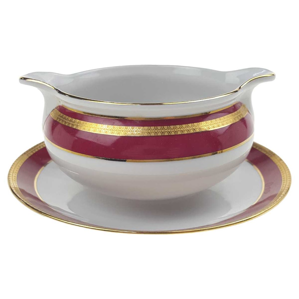 Sauciere 1tlg Seltmann Weiden Patricia Rot Gold 26347 gebraucht - sehr gut