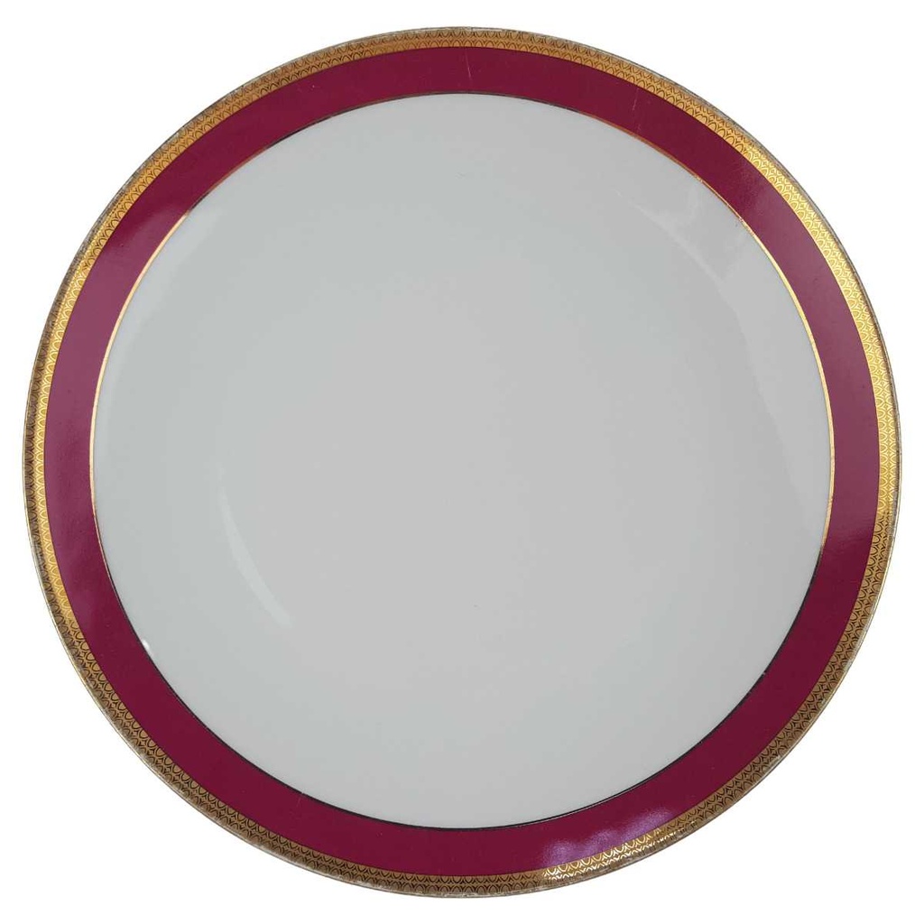 Speiseteller 24 cm Seltmann Weiden Patricia Rot Gold 26347 gebraucht - akzeptabel