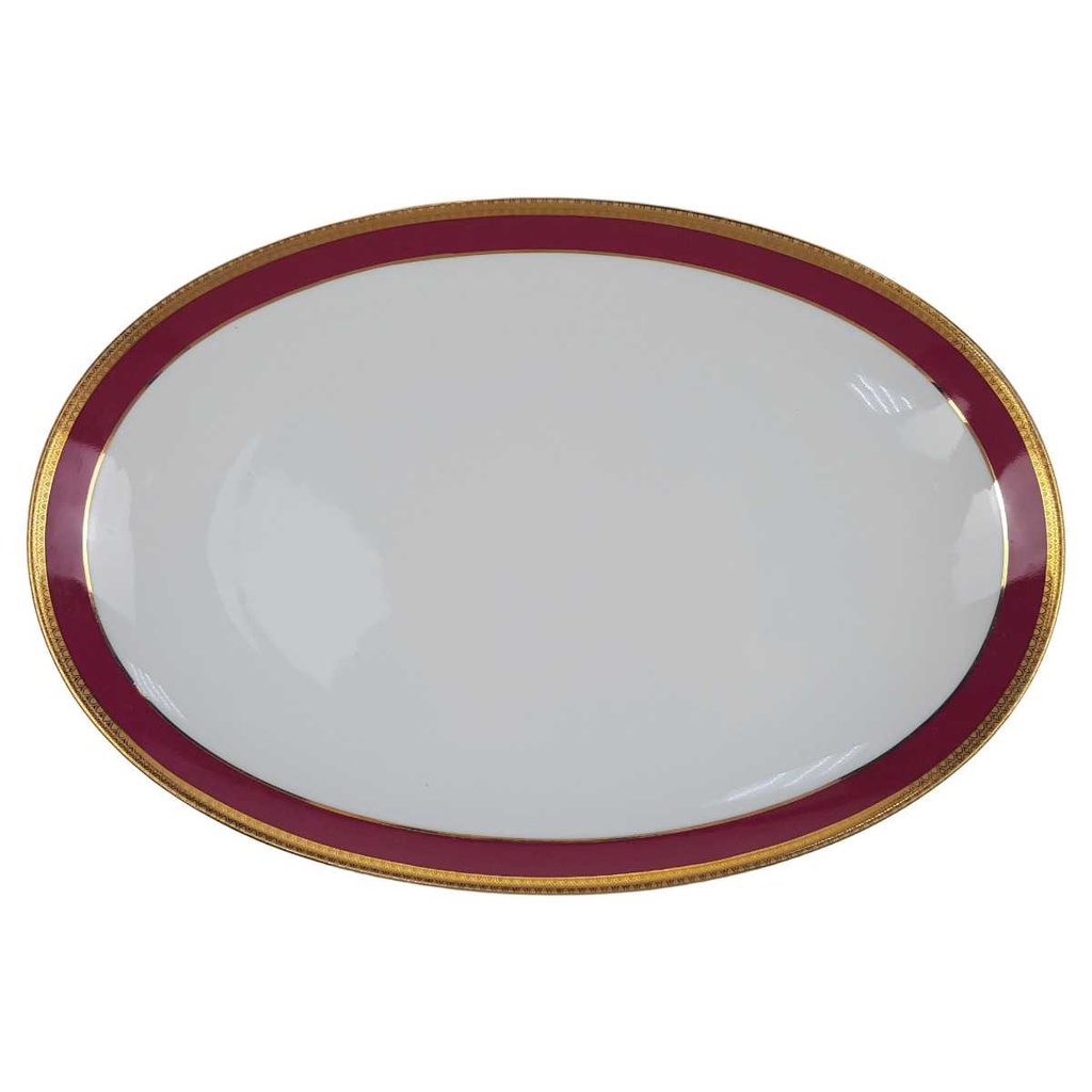 [100271] Speiseplatte 31,5x21,2 cm Seltmann Weiden Patricia Rot Gold 26347 gebraucht - gut