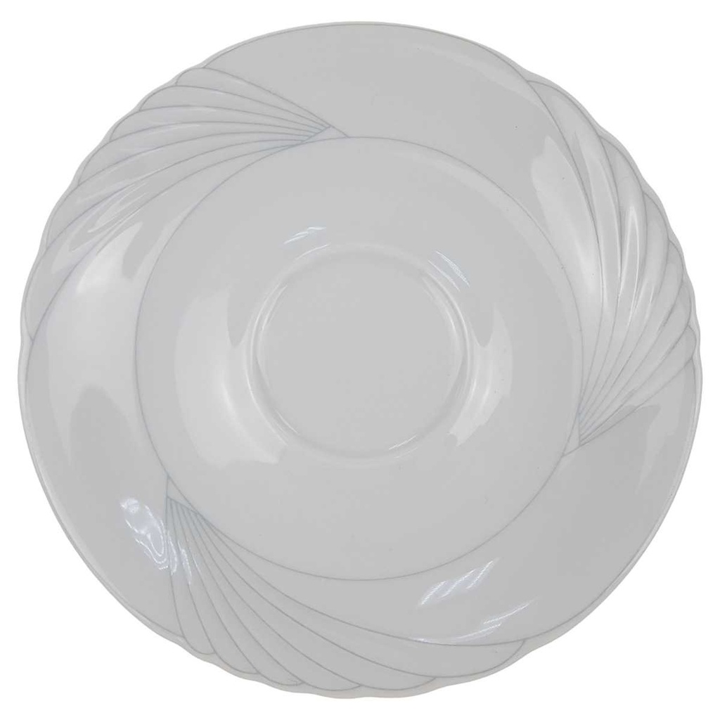 [100289] Untertasse für Kaffee 14,6 cm Winterling Röslau Relief graue Streifen gebraucht - gut