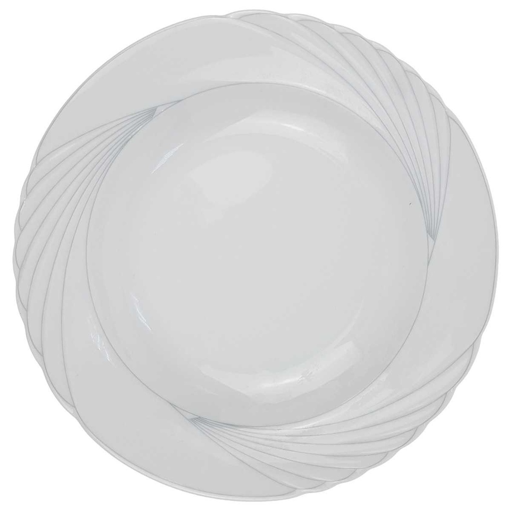[100291] Suppenteller 22,5 cm Winterling Röslau Relief graue Streifen gebraucht - gut