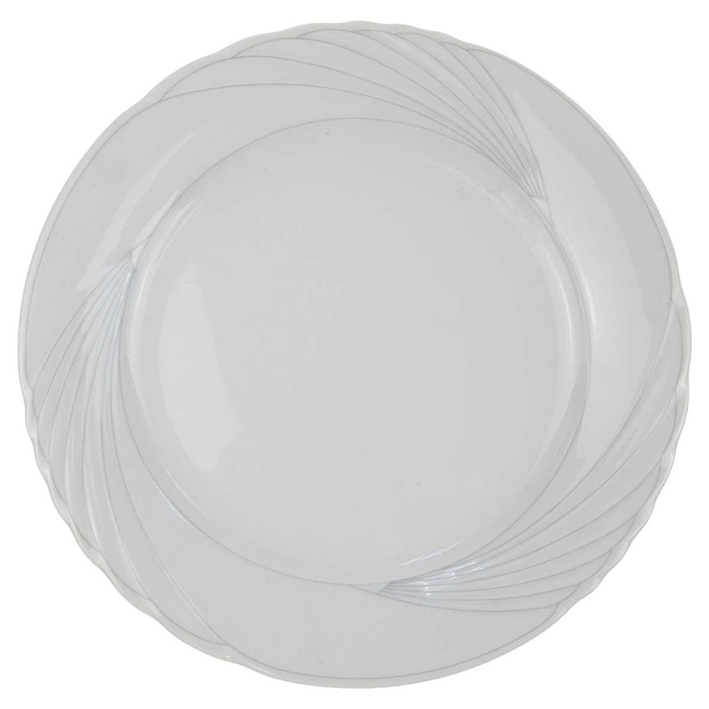[100292] Speiseteller 24,5 cm Winterling Röslau Relief graue Streifen gebraucht - gut