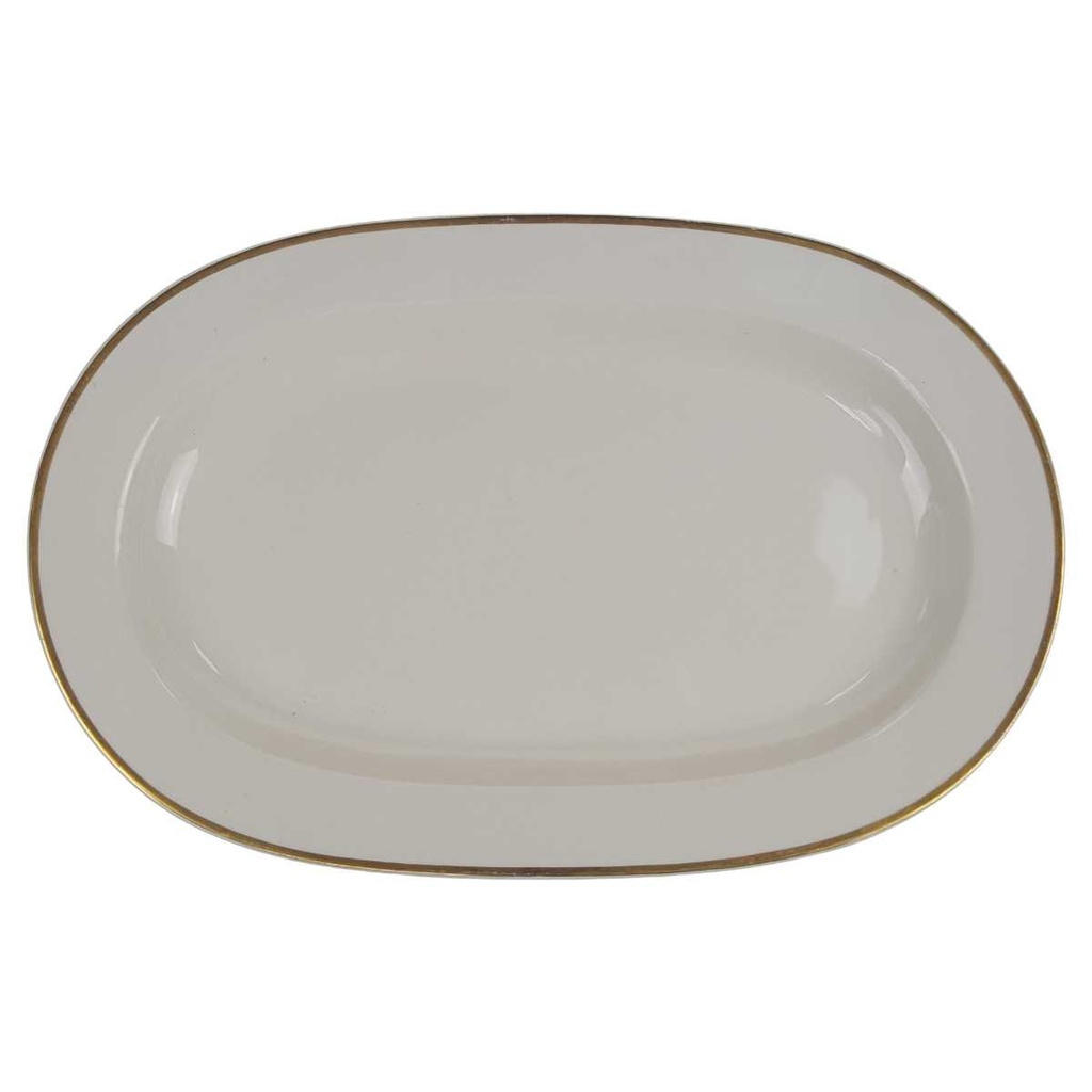 [100320] Speiseplatte Goldrand 39x25,3 cm Edelstein 6302 Elfenbein Beige gebraucht - gut
