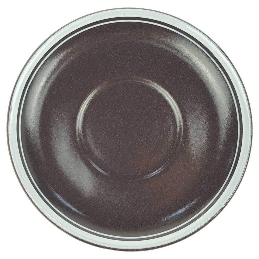 [123126] Untertasse für Kaffee Aufschrift Espresso 14 cm Waechtersbach braun weiß