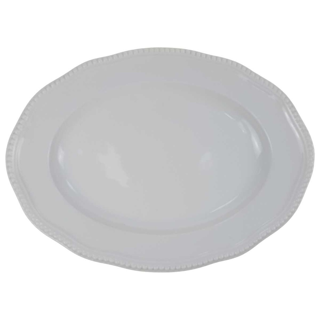 [1271499] Servierplatte groß 45,5x33,7 cm Rosenthal Perlrand Weiß gebraucht - akzeptabel