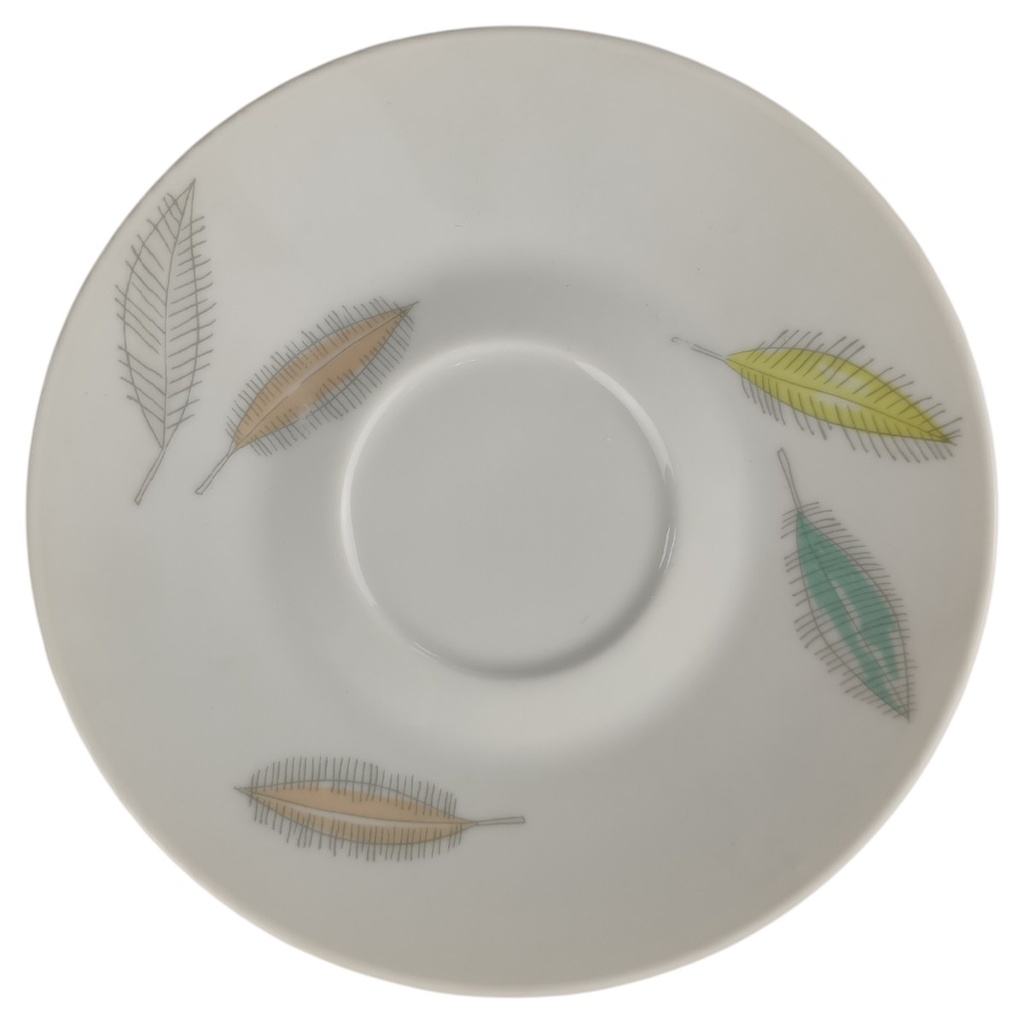 [129302] Untertasse für Kaffee 14,8 cm Rosenthal Form 2000 Bunte Blätter R. Loewy
