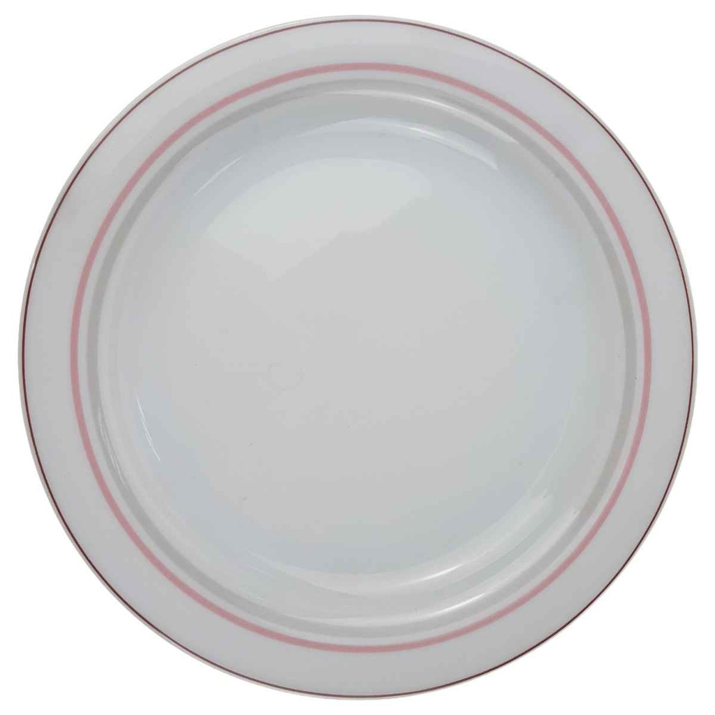 [129311] Kuchenteller Dessertteller 19,3 cm Winterling Kirchenlamitz Simona Rosa Grau Braun Streifen gebraucht - sehr gut