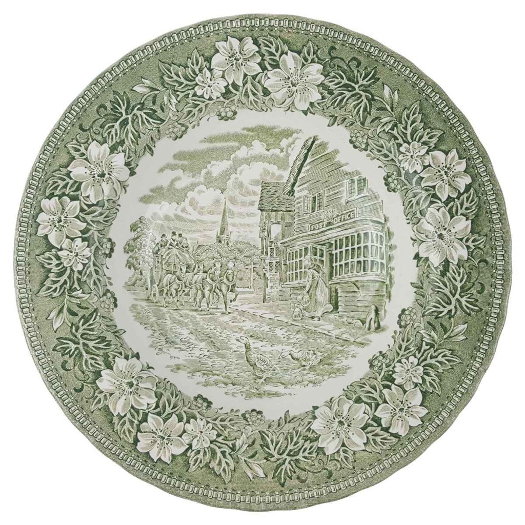 [129329] Suppenteller 20,2 cm Royal Tudor Coaching Taverns Grün gebraucht - sehr gut