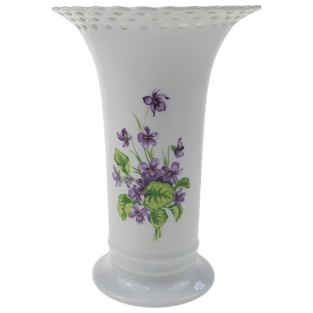 [129368] Tischvase 14,8 cm Wallendorf Blumendekor Porzellan gebraucht - sehr gut