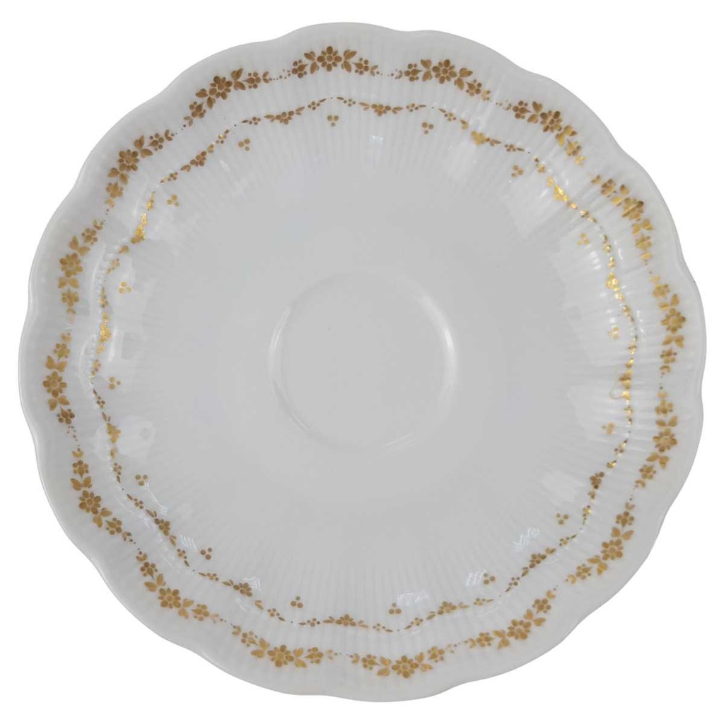 [129373] Untertasse für Kaffee Golddekor 14,3 cm AK Kaiser Porzellan Romantica Monte Carlo gebraucht - gut