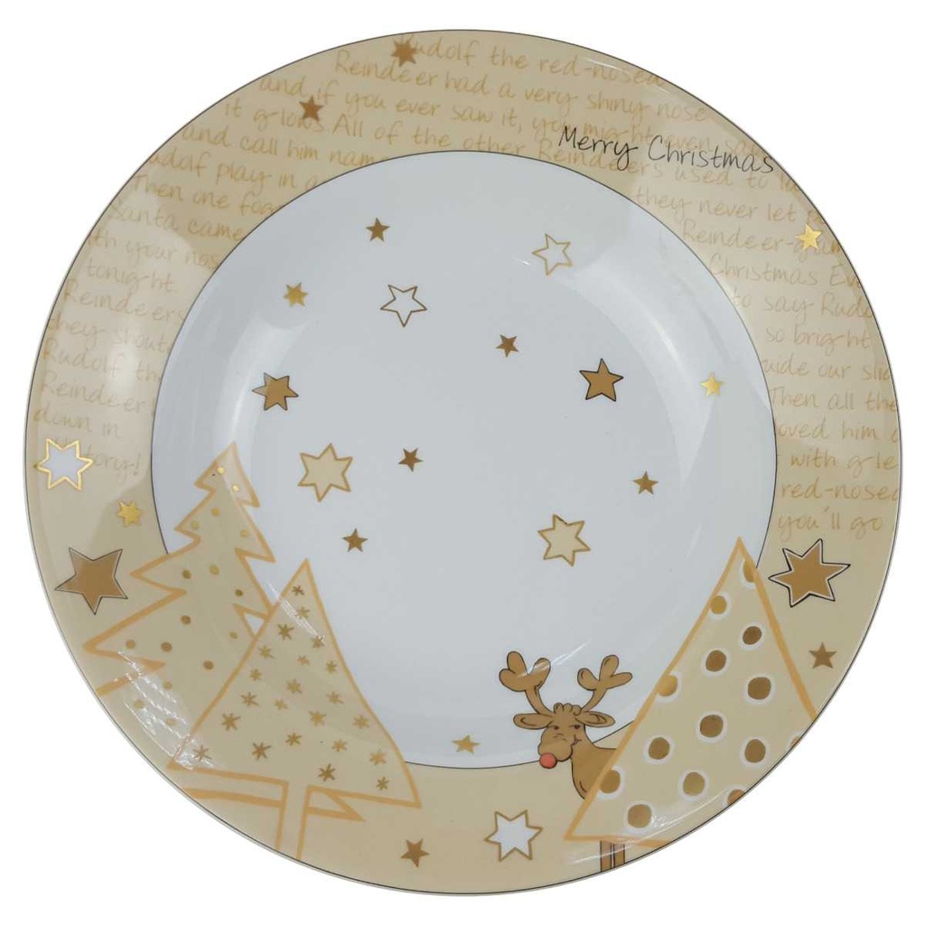 [129384] Schale Teller groß 30 cm Arzberg Santa's Reindeer Weihnachten gebraucht - sehr gut