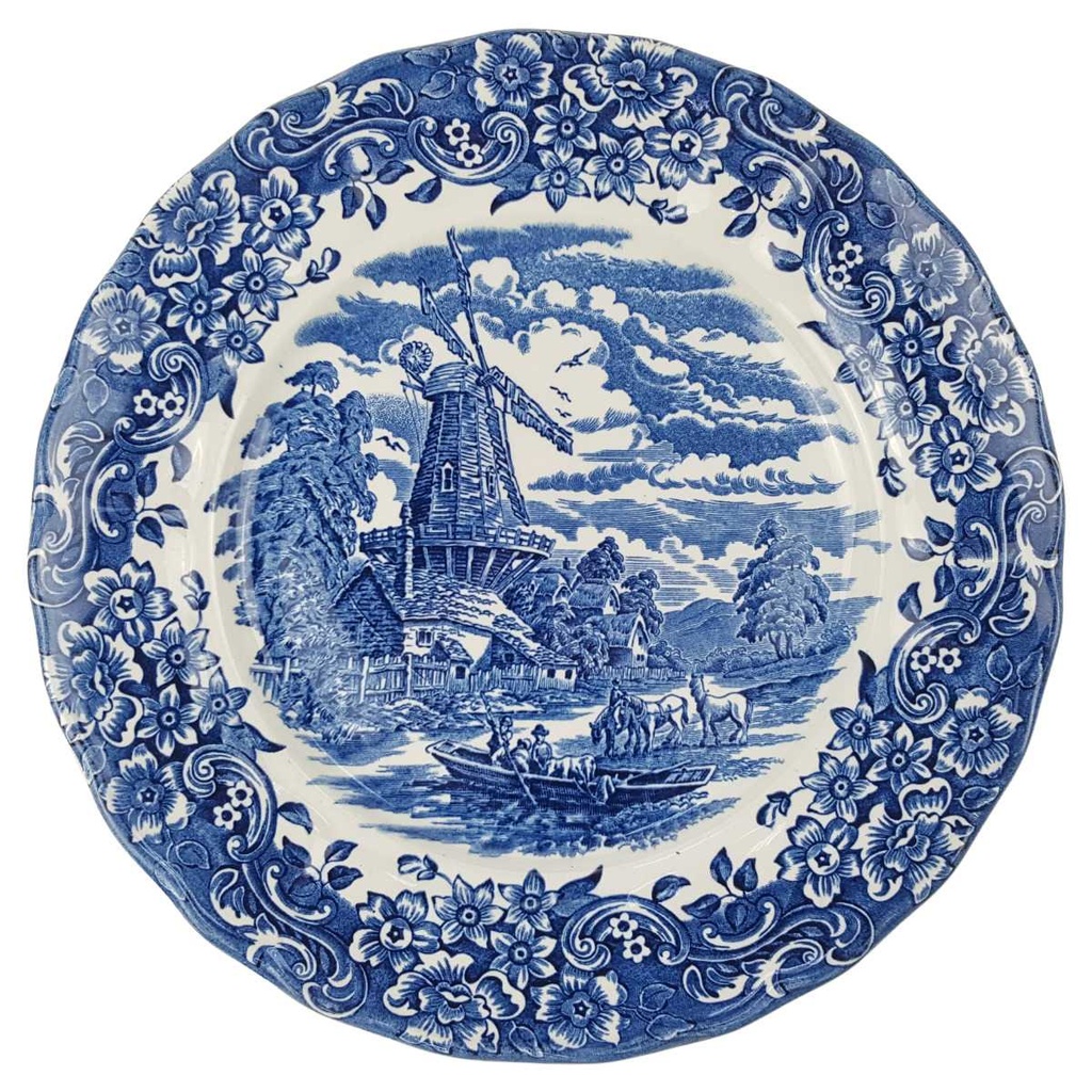 [129391] Speiseteller 25,7 cm Royal Tudor 17 th Century England Blau gebraucht - sehr gut