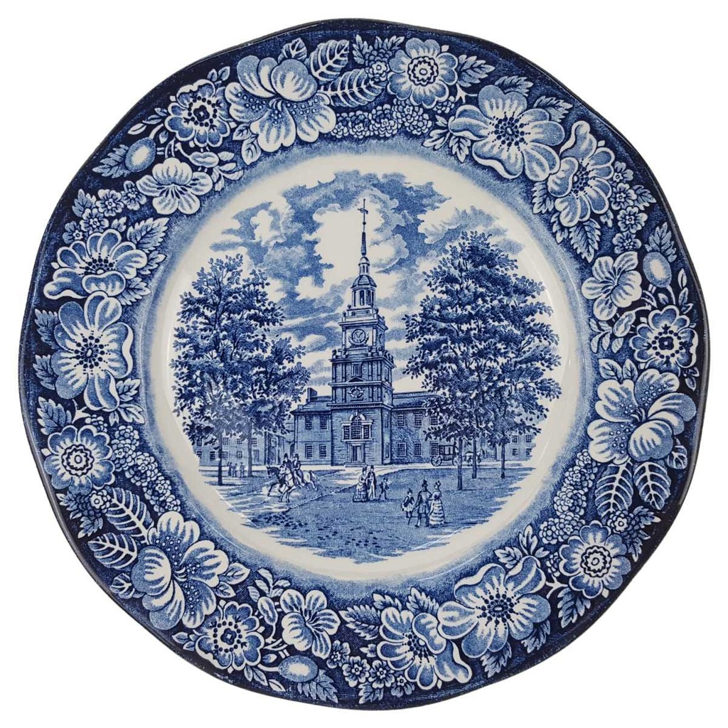 [129392] Speiseteller 25 cm Liberty Blue Historic Colonial Scenes Blau gebraucht - sehr gut