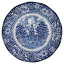 Speiseteller 25 cm Liberty Blue Historic Colonial Scenes Blau gebraucht - sehr gut