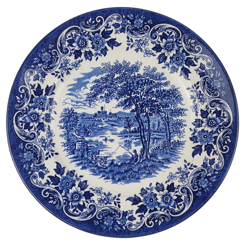 [129393] Speiseteller klein 22,5 cm Broadhurst The English Scene Blau gebraucht - gut