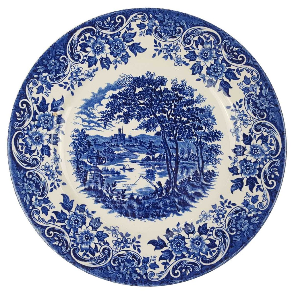 [129394] Speiseteller groß 24,3 cm Broadhurst The English Scene Blau gebraucht - sehr gut