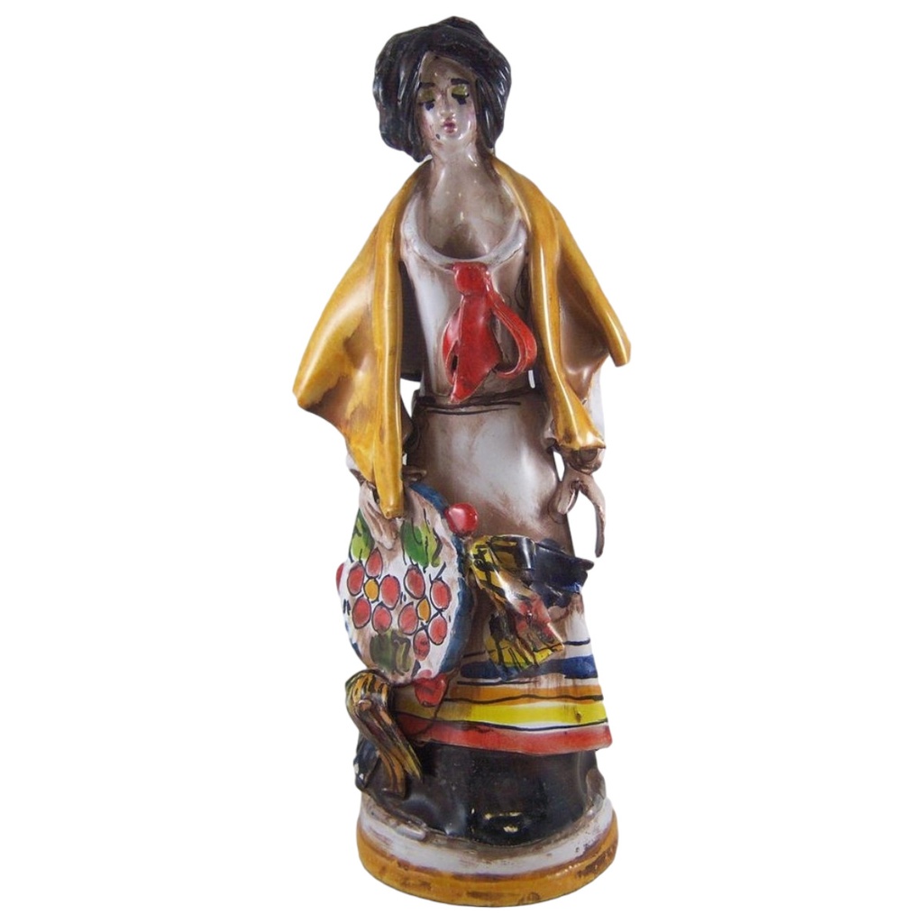[150617181] Keramik Figur Skulptur Statue Dame Frau bunt H 26 cm