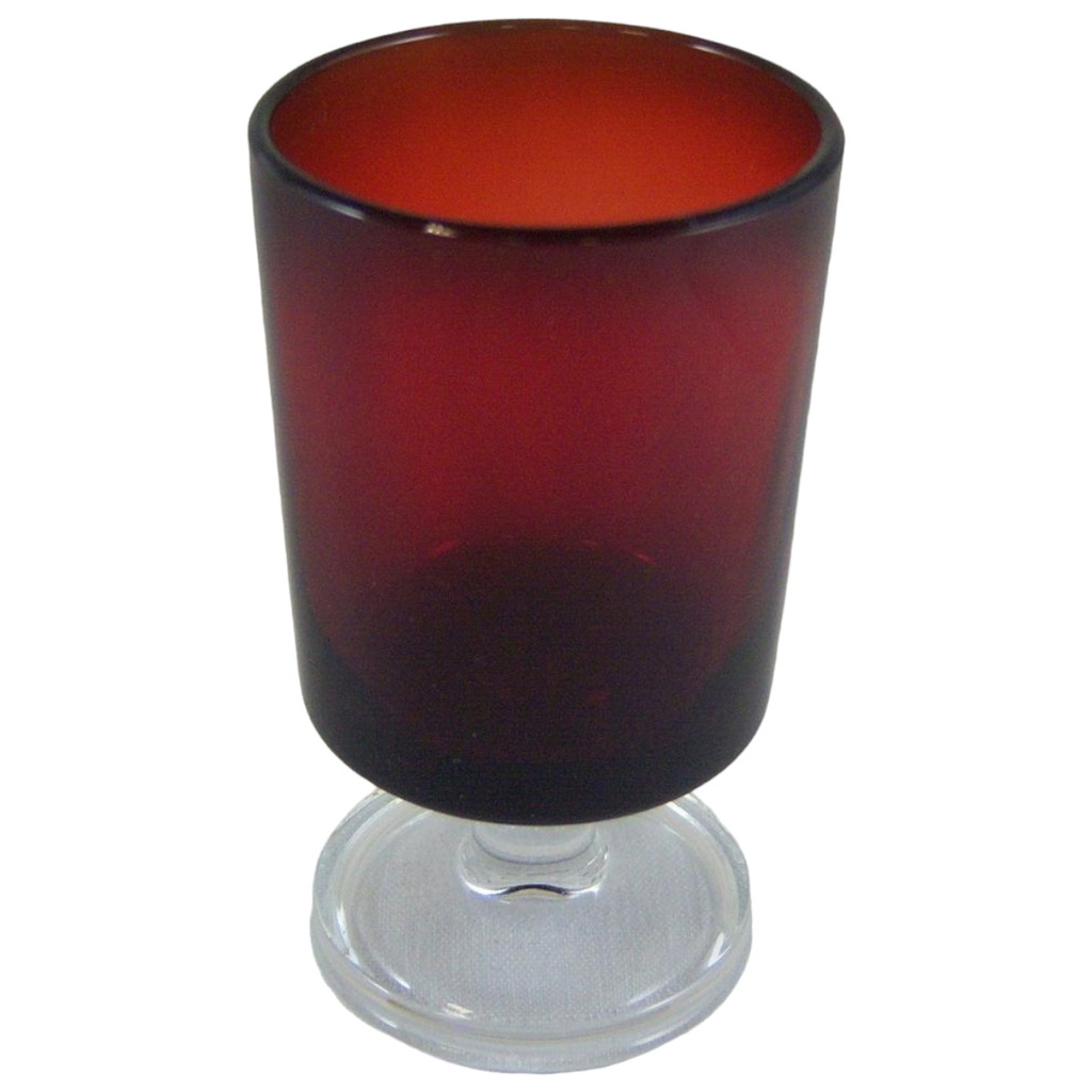 Luminarc France Likörglas Schnapsglas Pinchen Rubin-Rot 70er Jahre