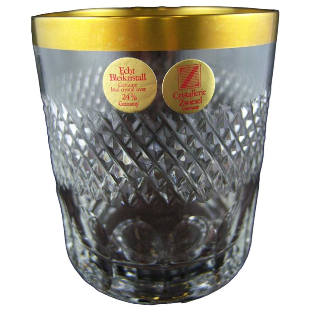 [151029715] Whiskyglas Cristallerie Zwiesel Echt Bleikristall 24% mit Goldrand