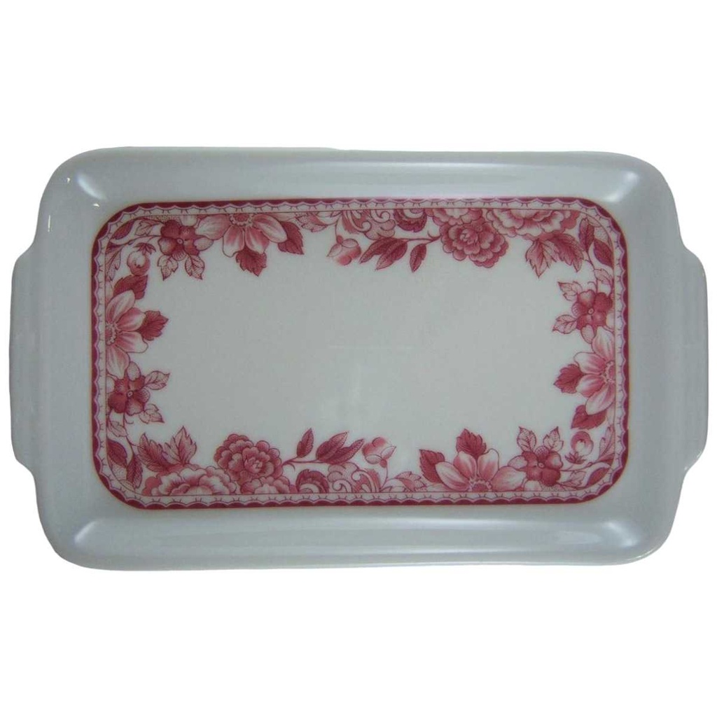 [151113830] Servierplatte Steakplatte klein 20,8x12,6 cm Winterling Kirchenlamitz Scharffeuer Rosendekor gebraucht - sehr gut