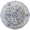 Schale Durchbrucharbeit 19 cm Marienbad Ingres Weiss Indisch Blau gebraucht - sehr gut