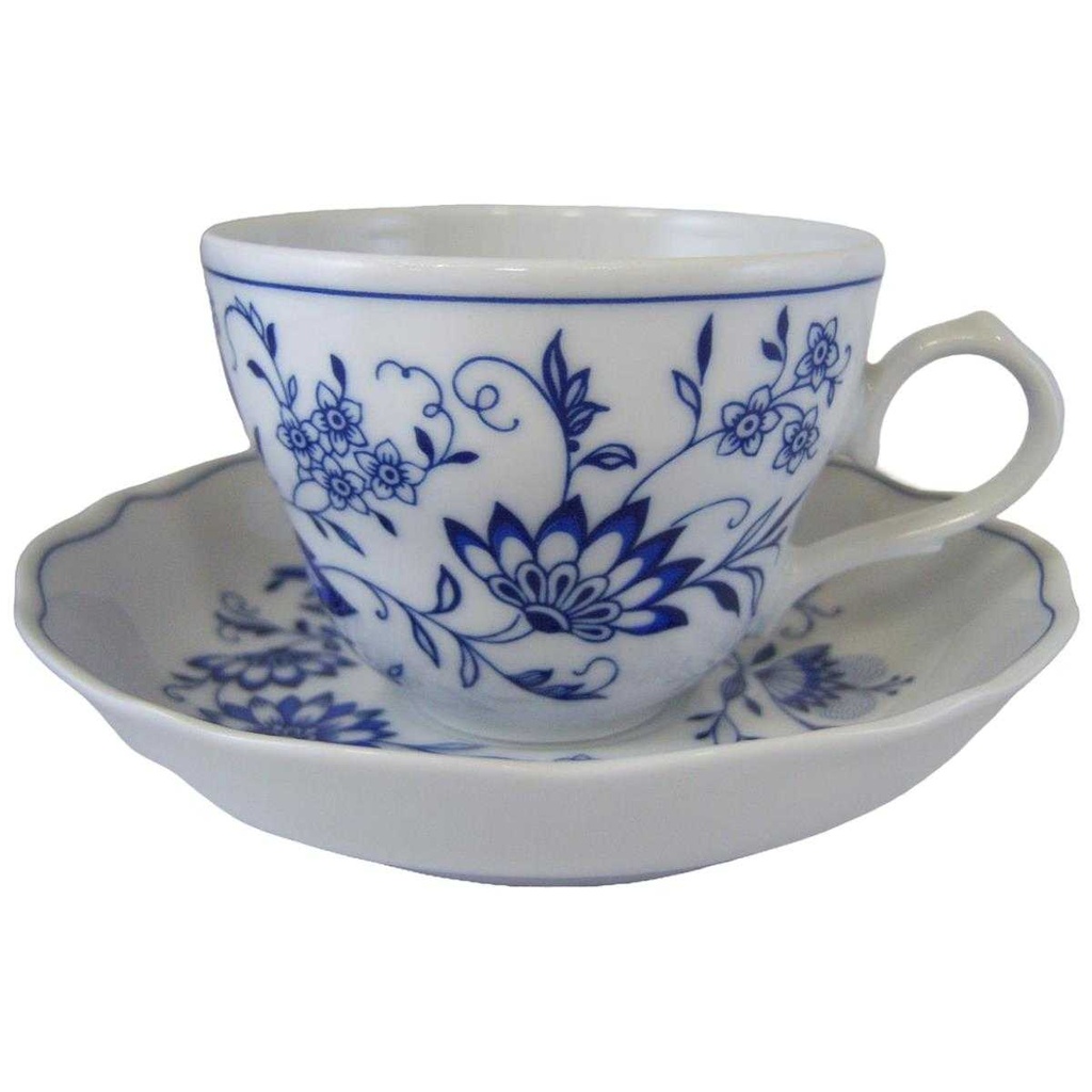 [1512221025] Kaffeetasse mit Untertasse Tasse Marienbad Ingres Weiss Zwiebelmuster