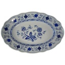 Fleischplatte Steakplatte 32x21 cm Marienbad Ingres Weiss Zwiebelmuster gebraucht - sehr gut