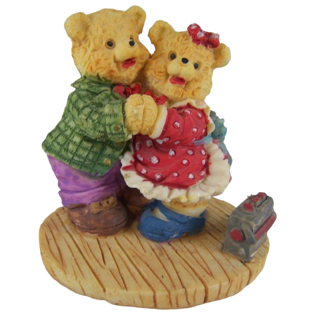 [16011476] Schirmer Figur Skulptur Zwei tanzende Bären bunt H 8 cm