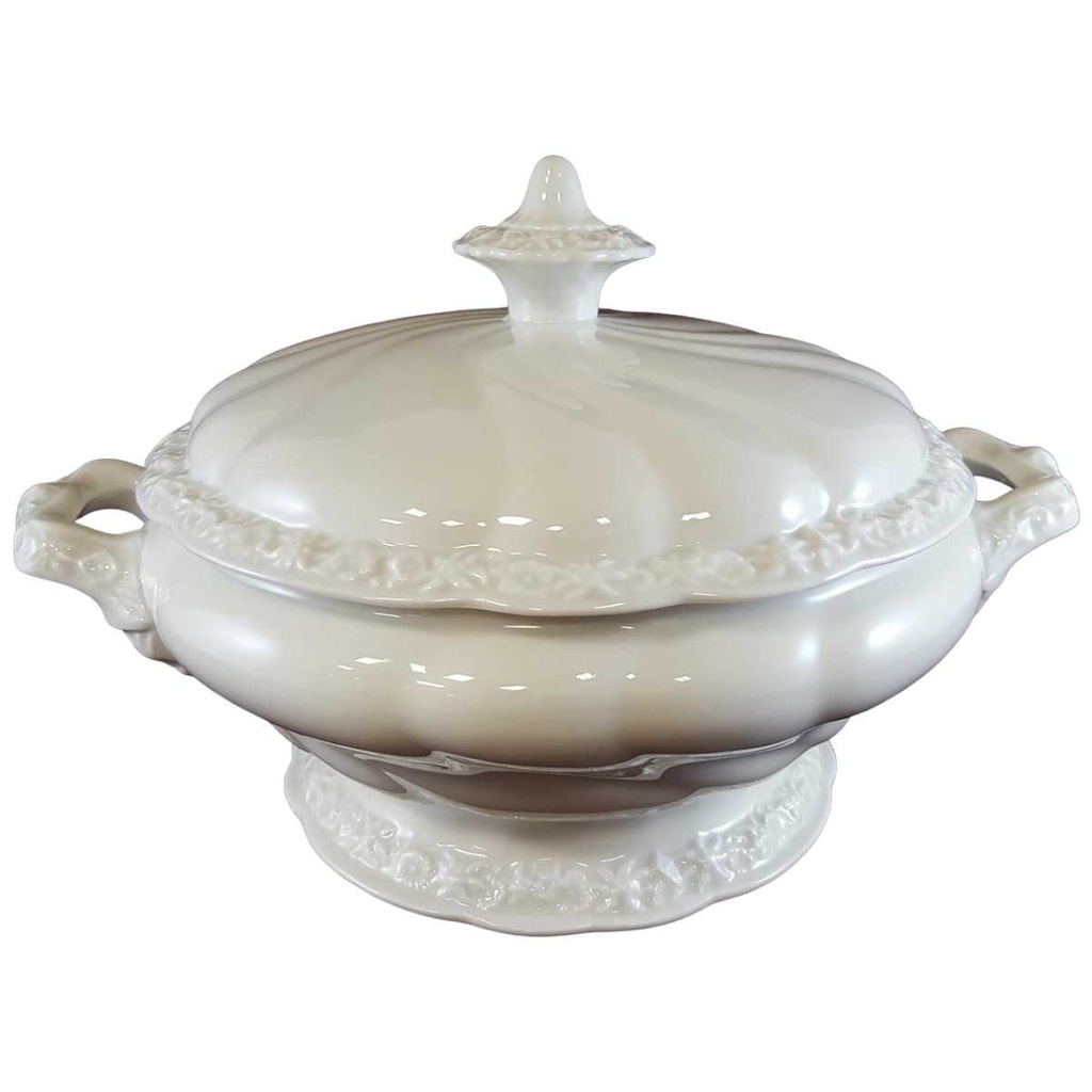 [160127136] Schüssel Ragoutterrine Deckelschüssel 1,7 L 23 cm Graf von Henneberg Edelweiß gebraucht - sehr gut