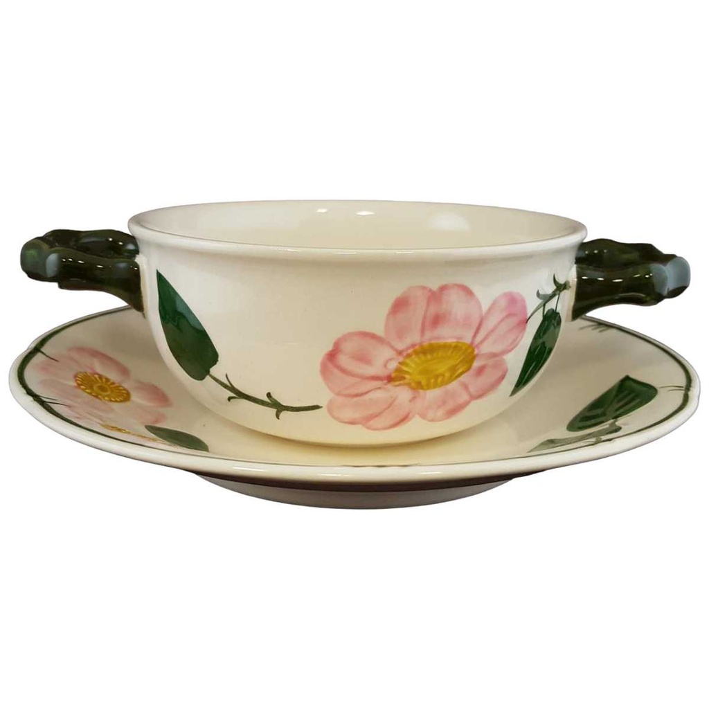 Suppentasse mit Untertasse Villeroy & Boch Wildrose gebraucht - gut
