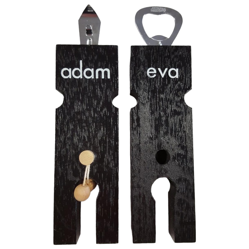 [1602273] Vintage Adam & Eva Dosenöffner Flaschenöffner Barset Ebenholz schwarz