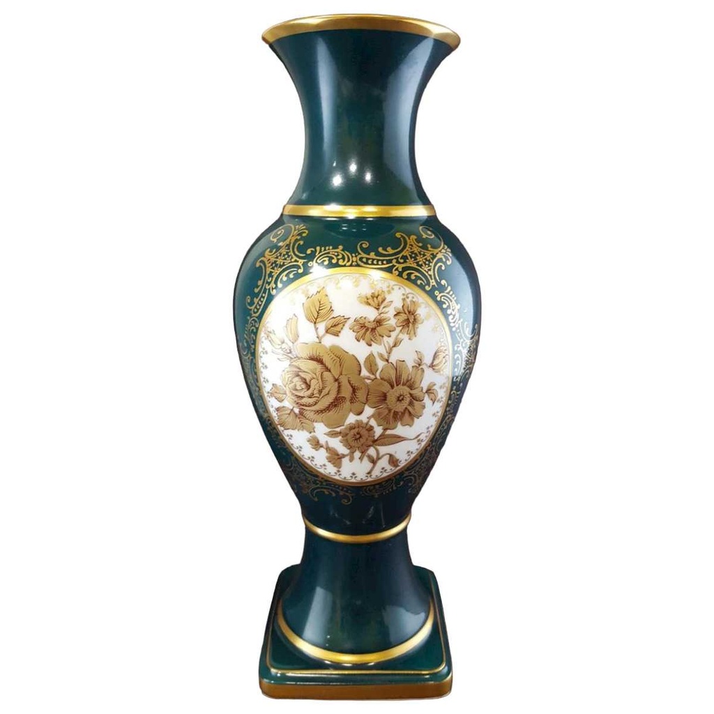 Vase Royal KPM Porzellan Bavaria Germany grün mit Gold - Dekor - gebraucht - gut