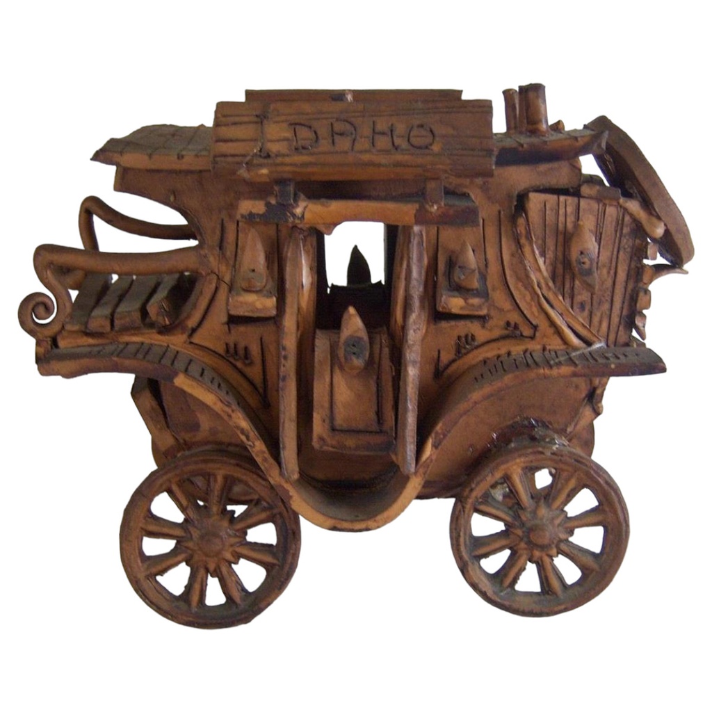 Figur Skulptur Pferdekutsche Pferdefuhrwerk Keramik Handarbeit Deko Vintage/Retro/NostalgieStil