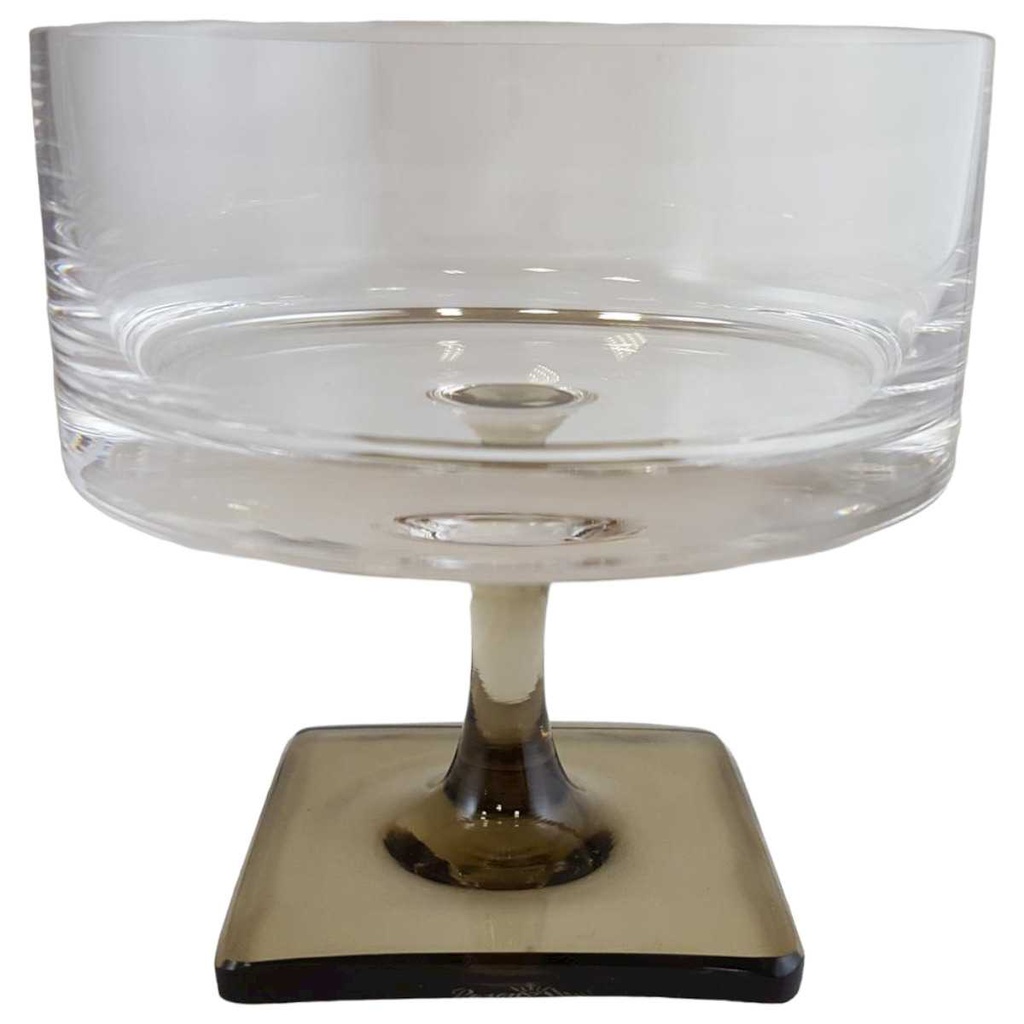[160509530] Champagnerschale Rosenthal Rauchglas Georg Jensen Berlin Eckiger Fuß gebraucht - sehr gut