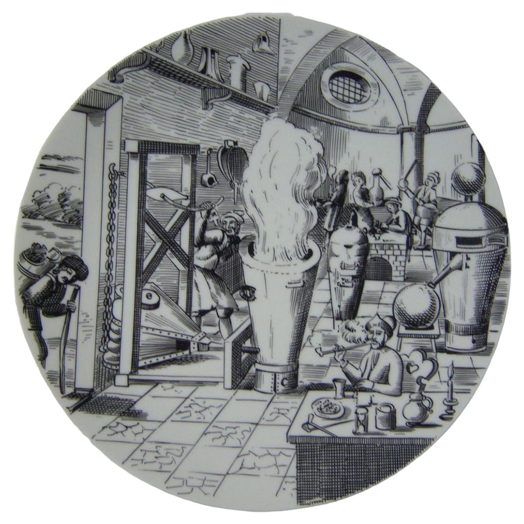 Sammelteller Porzellan CHEMISCHES LABORATORIUM DES 18. JAHRHUNDERTS